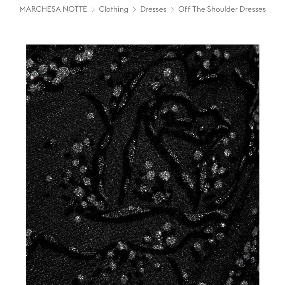 Marchesa Notte one shoulder dark navy glitter tulle evening gown size 2 NWT - Picture 8 of 9